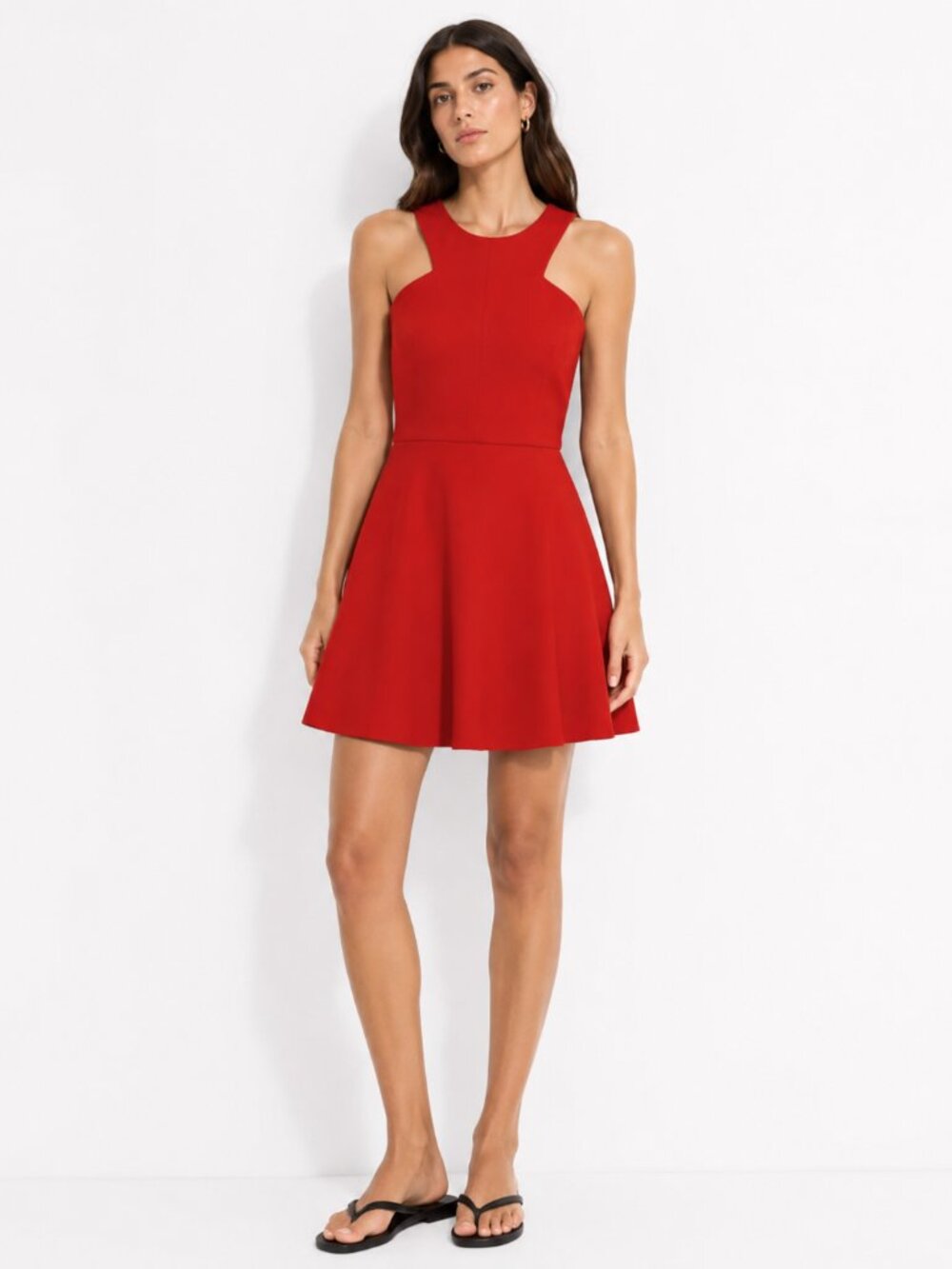 NBD X THE NAVEN TWINS RED HALTER MINI DRESS - S